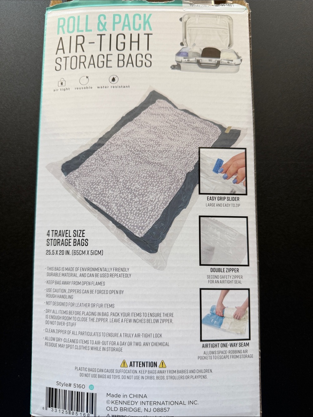 G/FORCE Roll & Pack Air-Tight Storage Bags -4 Piece Set - Picture 2 of 9